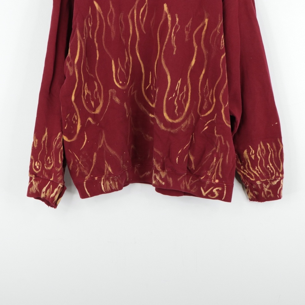 Vintage 90s Nike Mini Swoosh Flames Sweatshirt Red - Picture 3 of 12